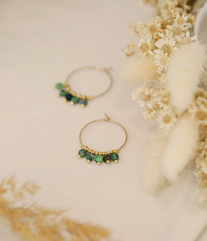 Boucles d'oreilles Zoé (Acier doré)