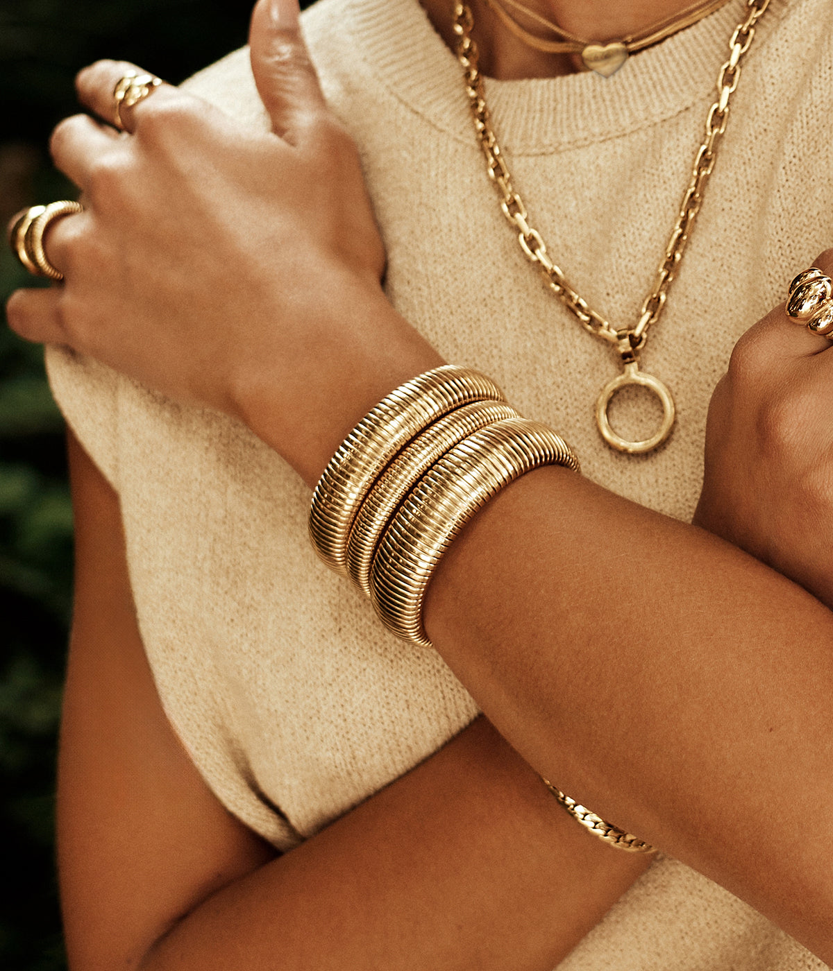 Bracelet Jonc Roxie (Acier doré)