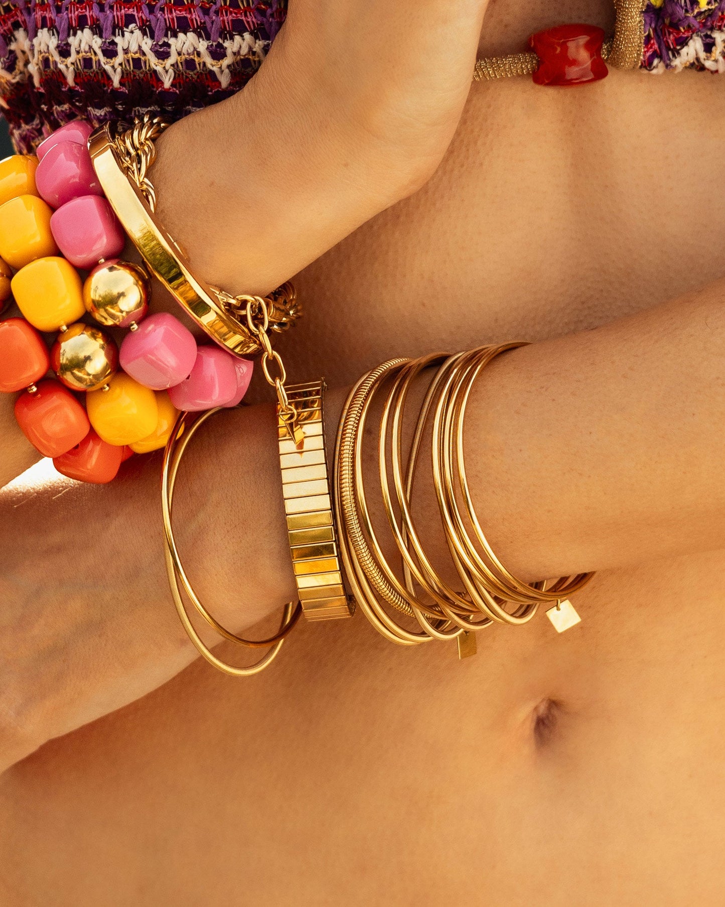 Bracelet jonc Theon (Acier doré)