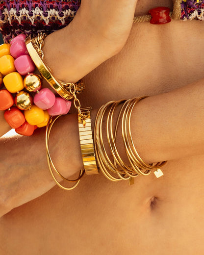 Bracelet jonc Theon (Acier doré)