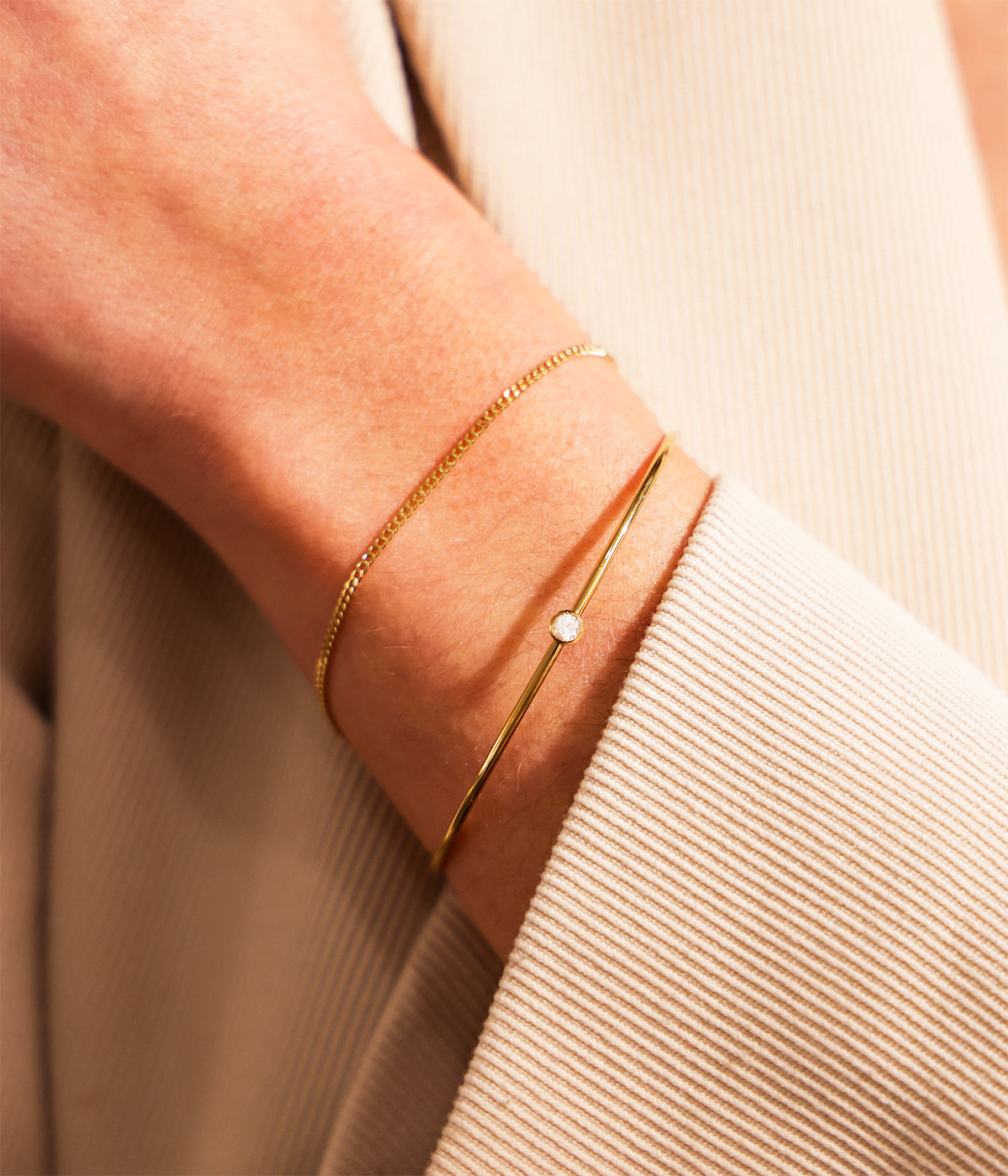 Bracelet Jonc Lionel (Acier doré)
