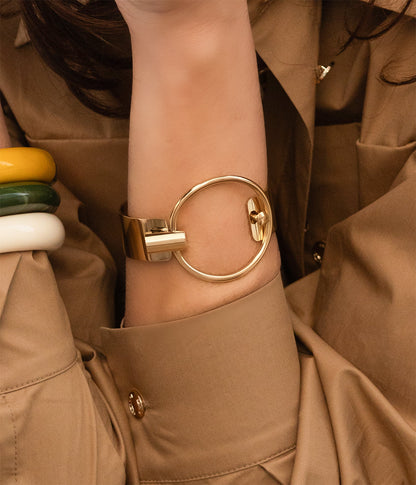 Bracelet Jonc Alwena (Acier doré)