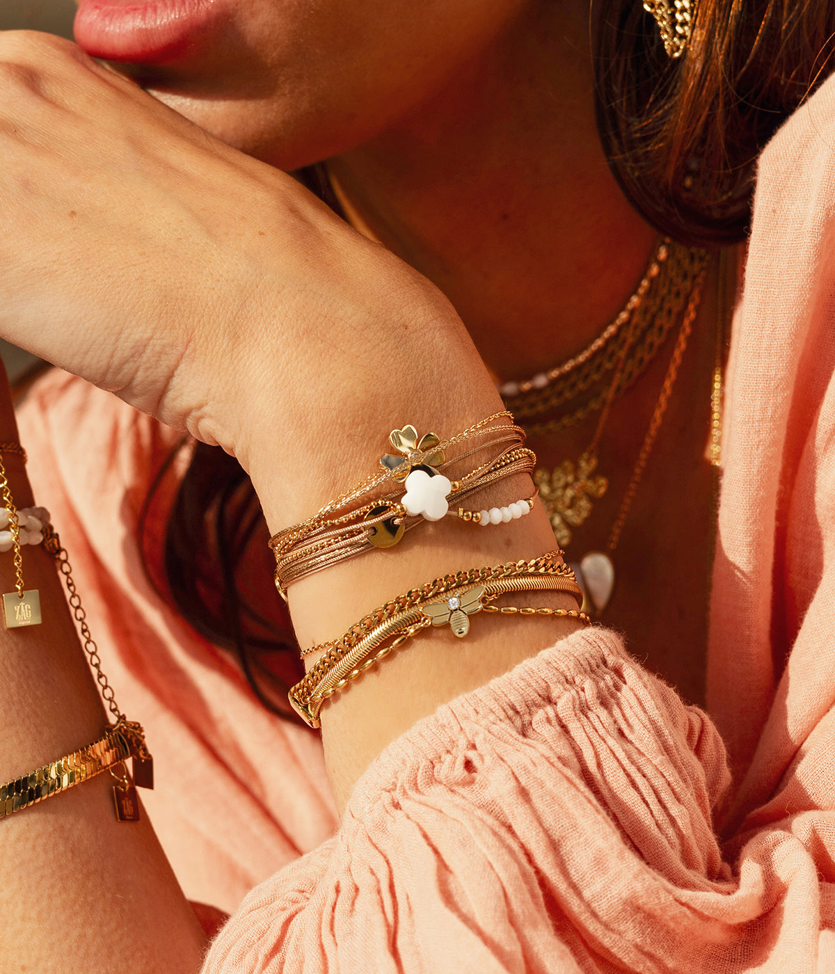 Bracelet Abeja (Acier doré)