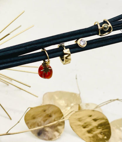 Boucles d'oreilles Phine (Acier doré)