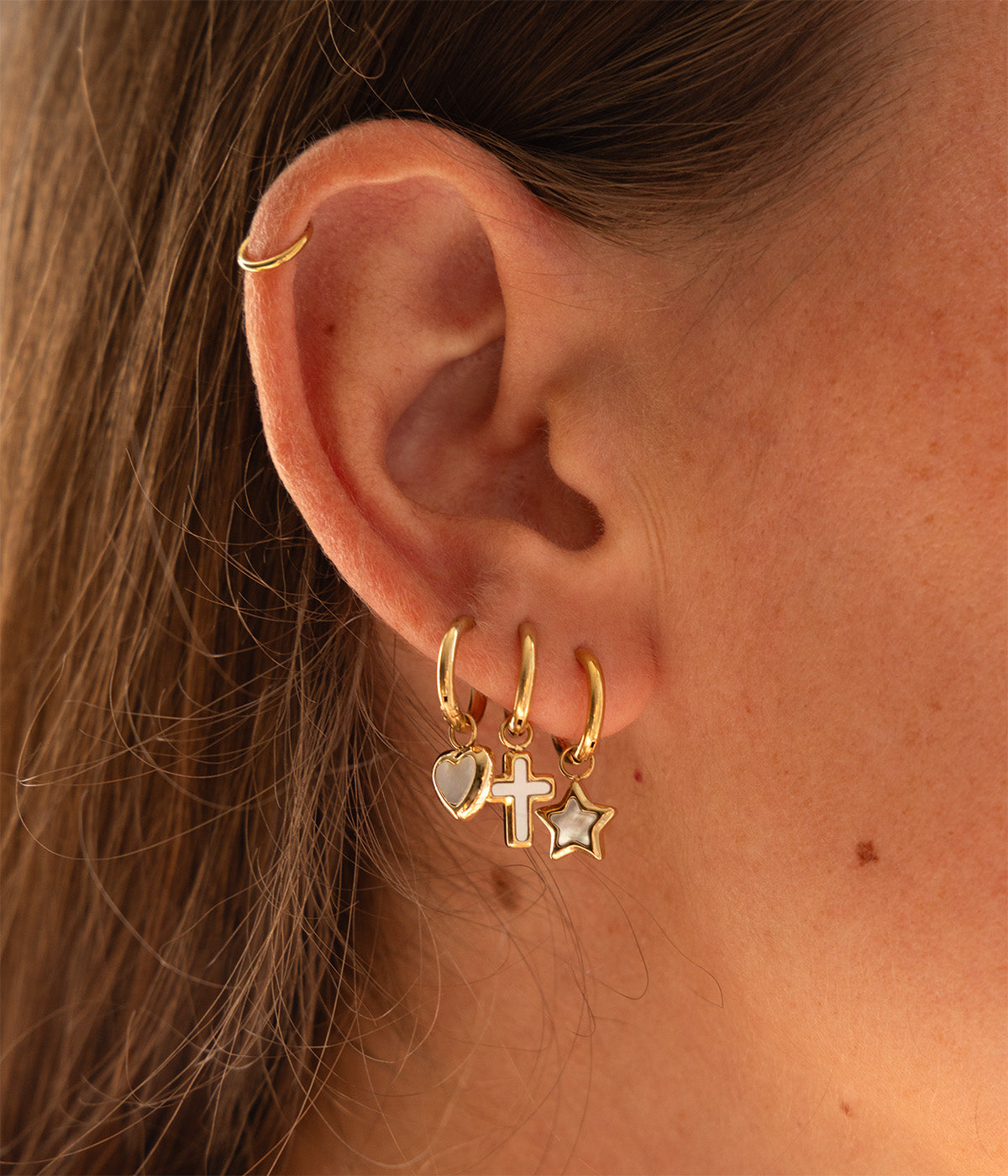 Boucles d'oreilles Olyde (Acier doré)