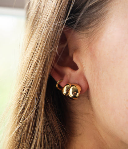 Boucles d'oreilles Pegasi (Acier doré)