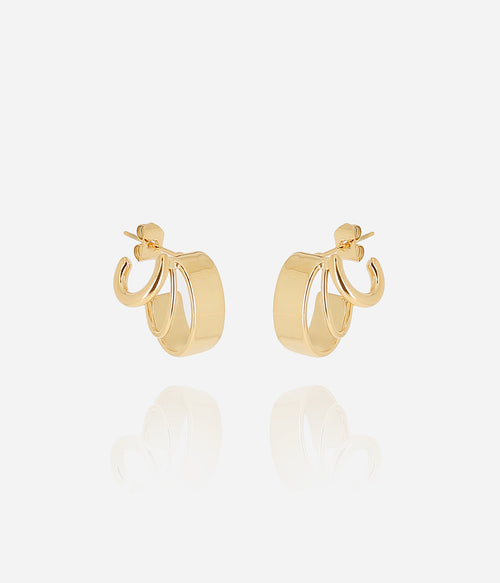 Boucles d'oreilles Deva (Acier doré)