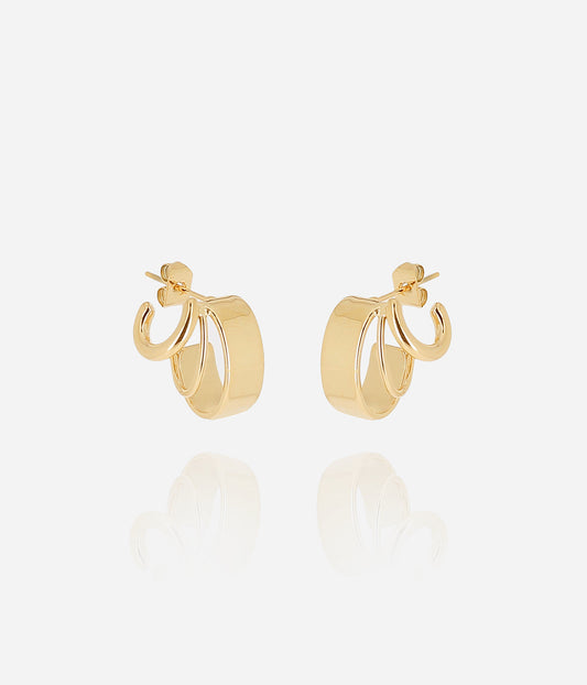 Boucles d'oreilles Deva (Acier doré)