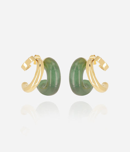 Boucles d'oreilles Luciana (Acier doré)
