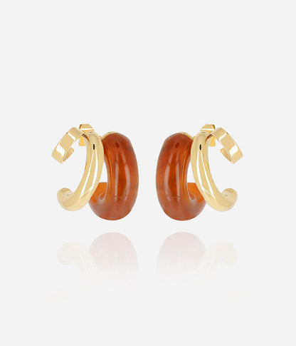 Boucles d'oreilles Luciana (Acier doré)
