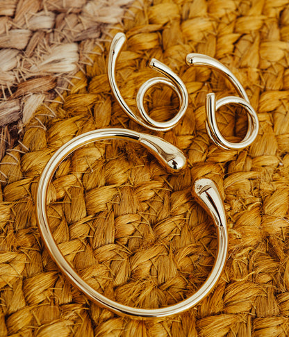 Boucles d'oreilles Elpi (Acier doré)