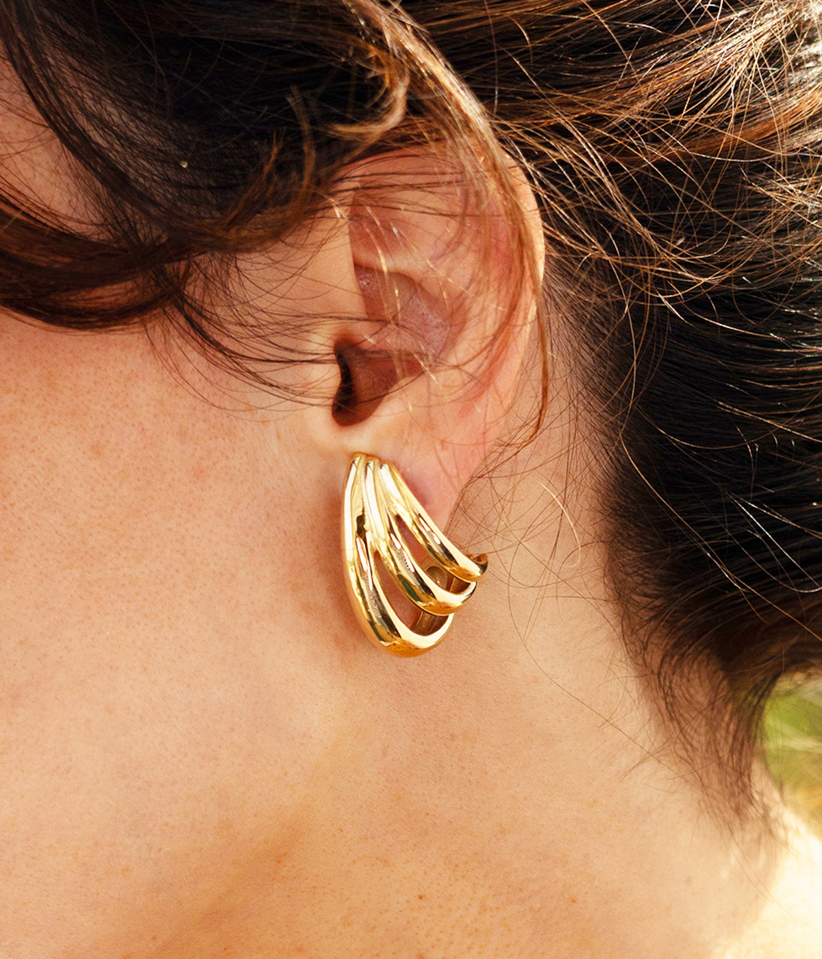 Boucles d'oreilles Telma (Acier doré)