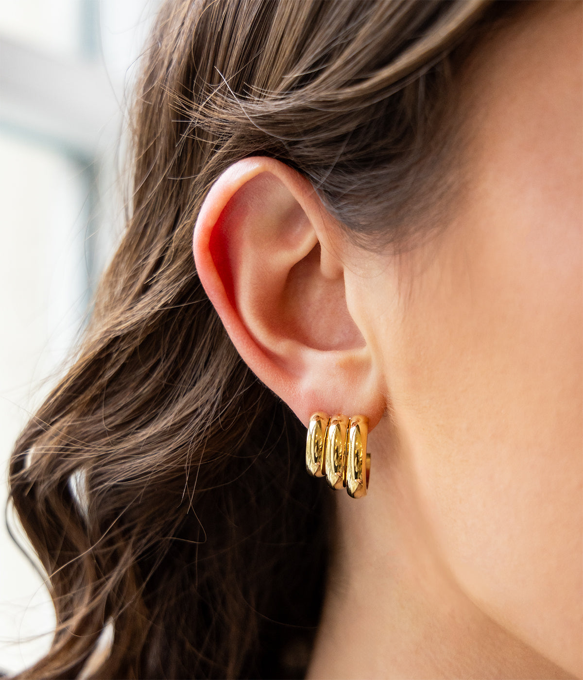 Boucles d'oreilles Ermina (Acier doré)
