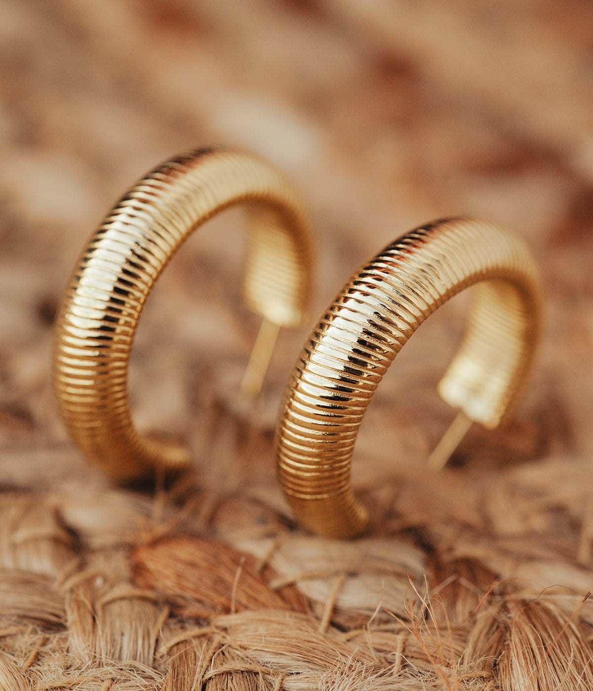 Boucles d'oreilles Kaneko (Acier doré)