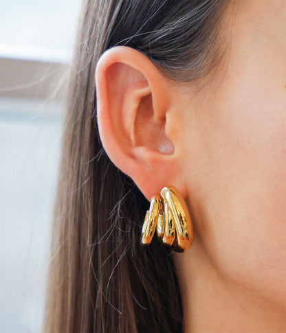 Boucles d'oreilles Amaya (Acier doré)