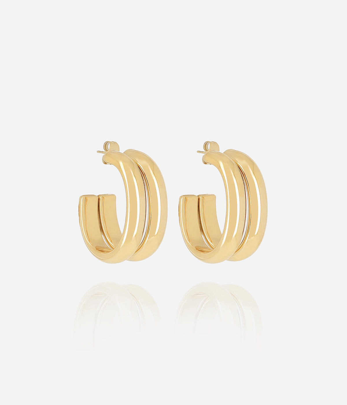 Boucles d'oreilles Loïs (Acier doré)