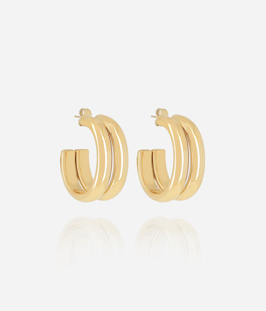 Boucles d'oreilles Loïs (Acier doré)