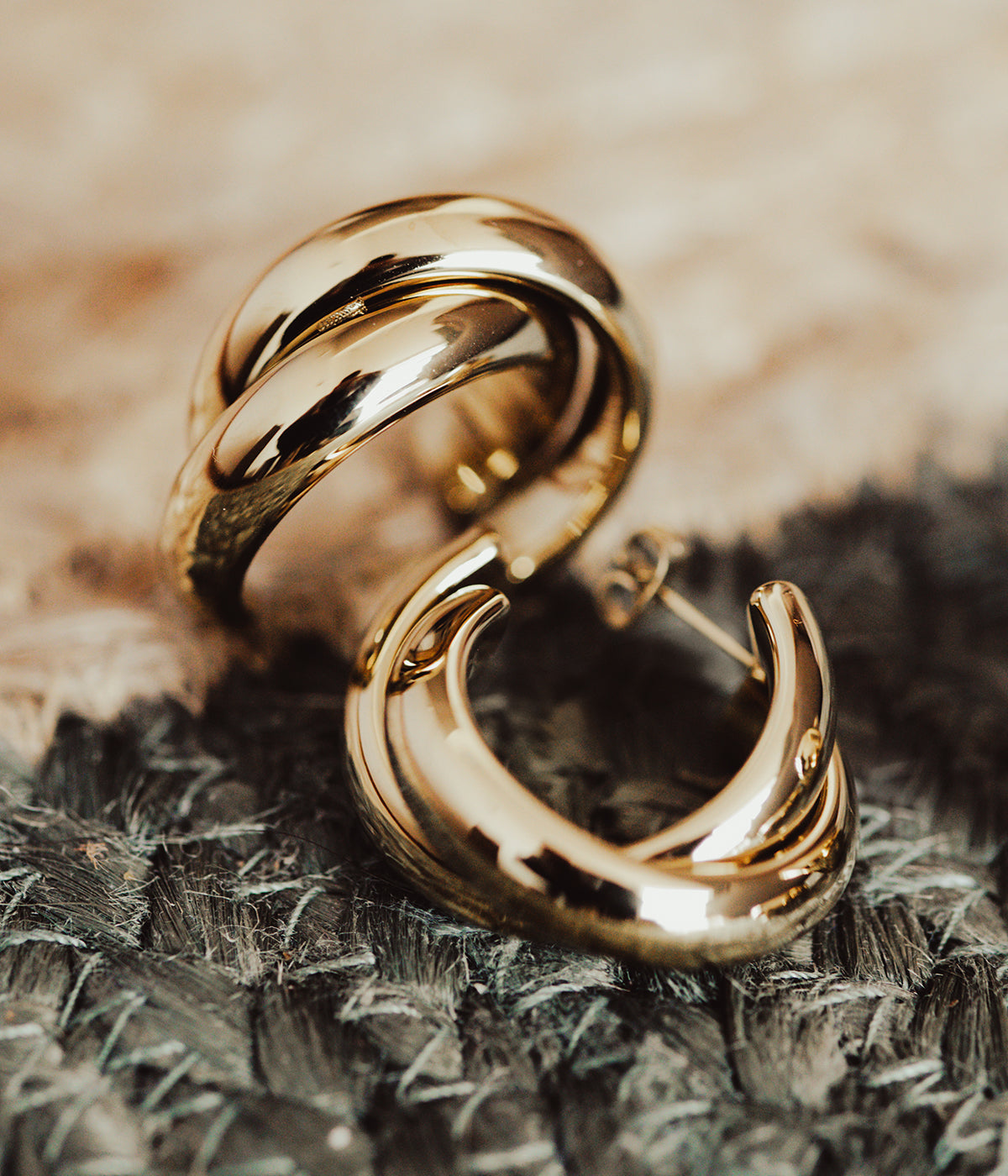 Boucles d'oreilles Benetta (Acier doré)
