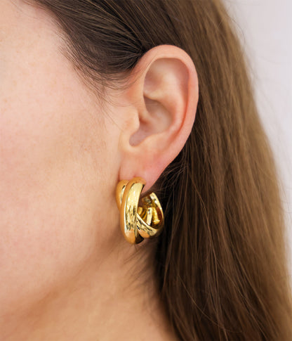 Boucles d'oreilles Benetta (Acier doré)
