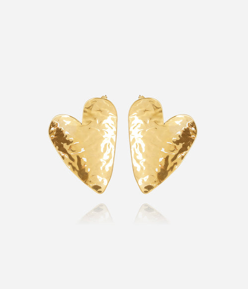 Boucles d'oreilles Coracao (Acier doré)