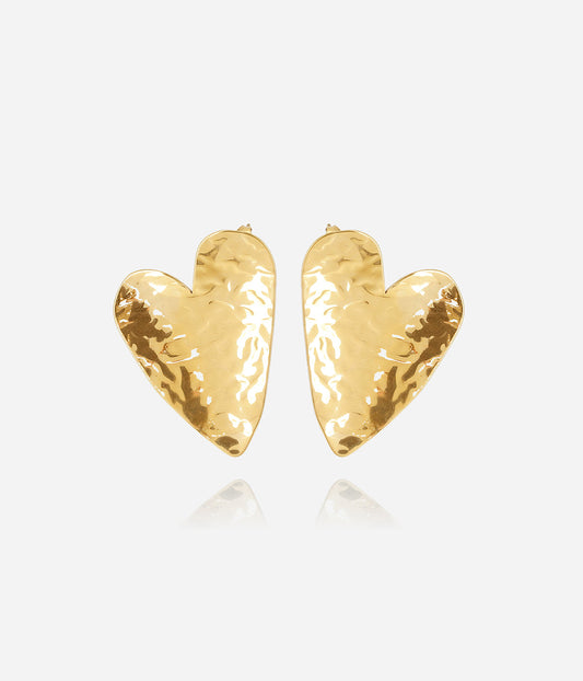 Boucles d'oreilles Coracao (Acier doré)