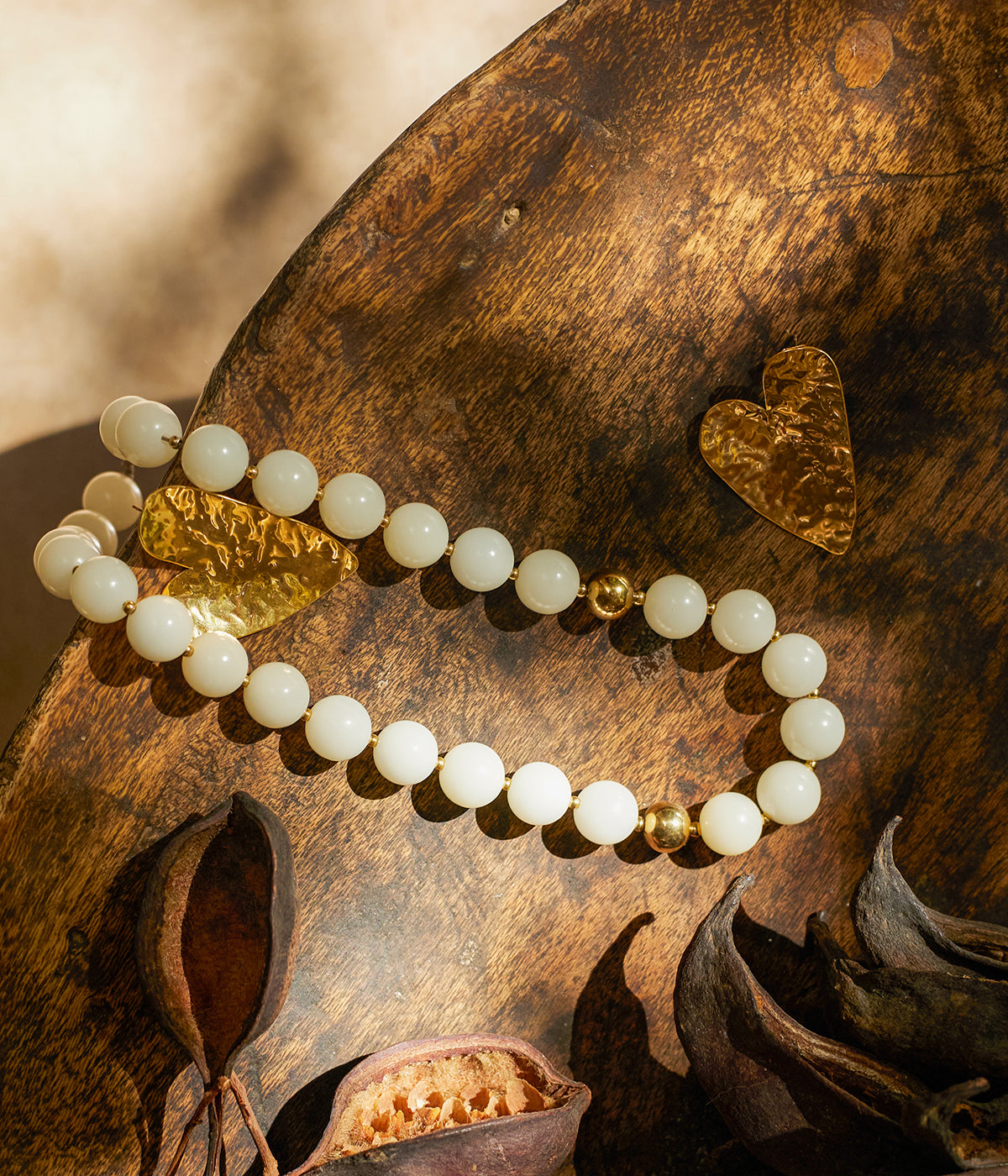 Boucles d'oreilles Coracao (Acier doré)