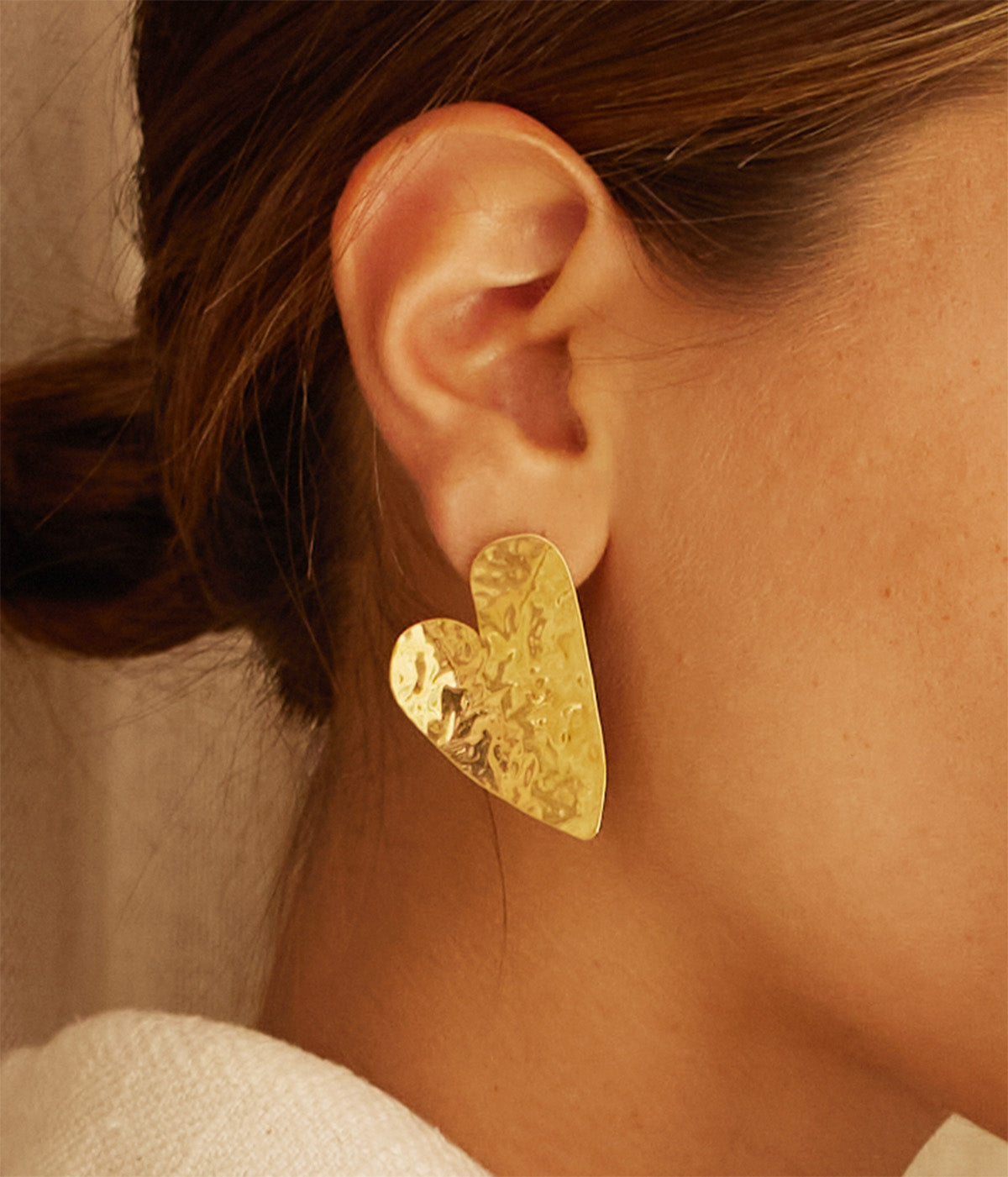 Boucles d'oreilles Coracao (Acier doré)