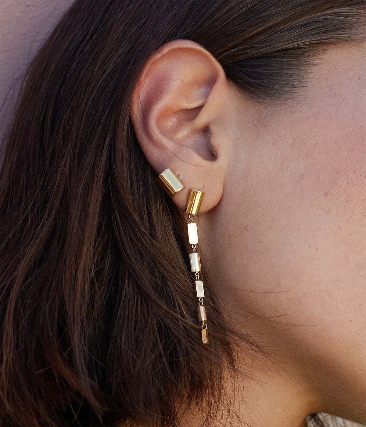 Boucles d'oreilles Blossom (Acier doré)