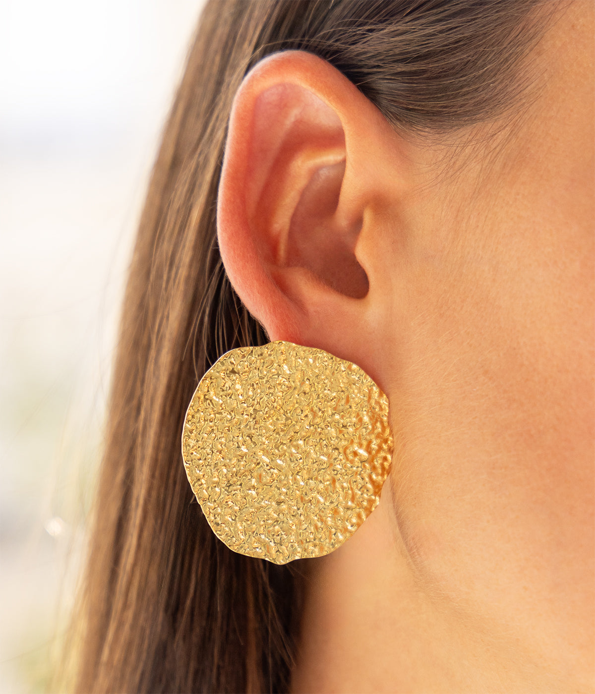 Boucles d'oreilles Solar (Acier doré)