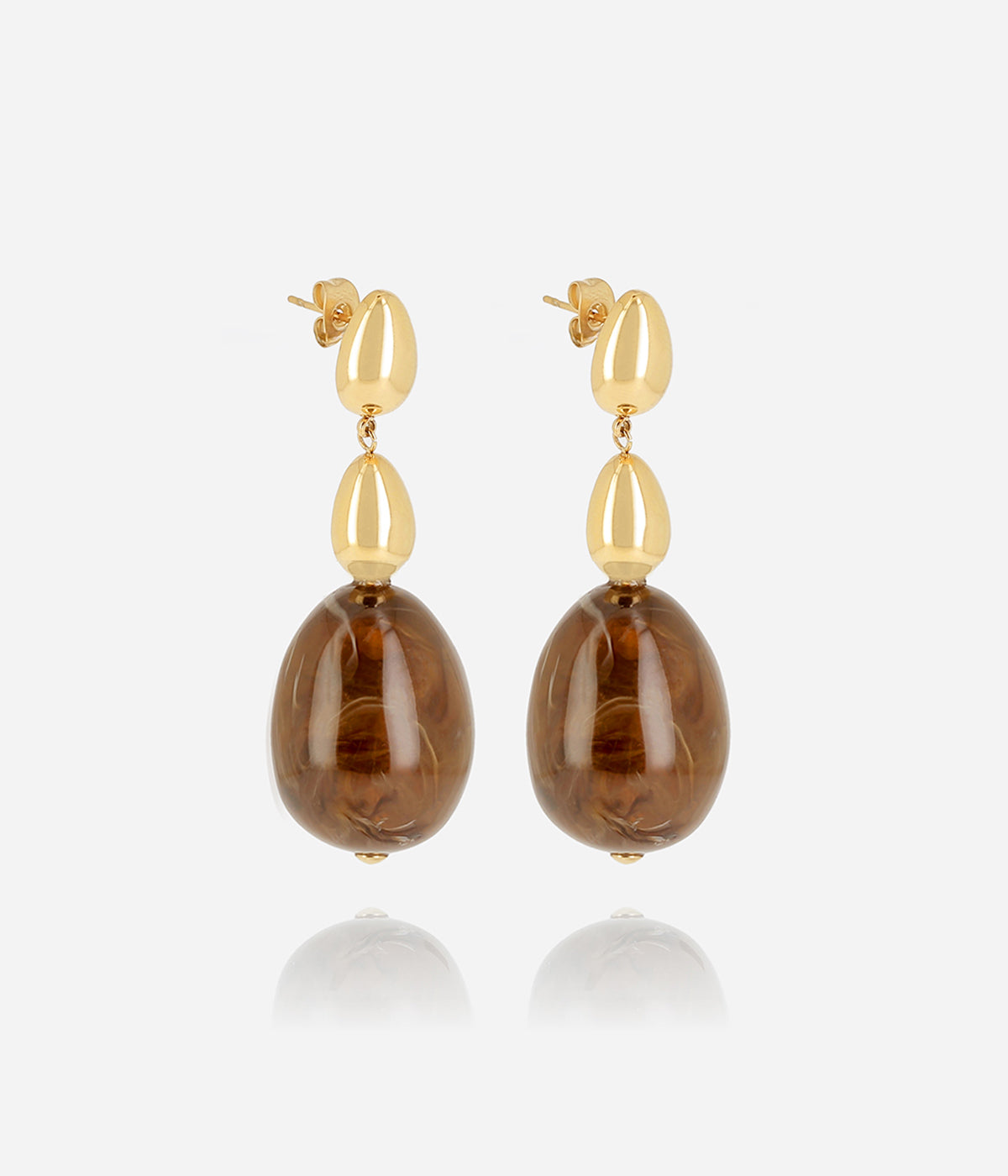 Boucles d'oreilles Lyah (Acier doré)