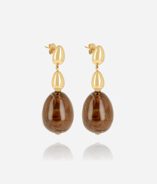 Boucles d'oreilles Lyah (Acier doré)