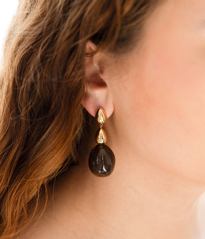 Boucles d'oreilles Lyah (Acier doré)