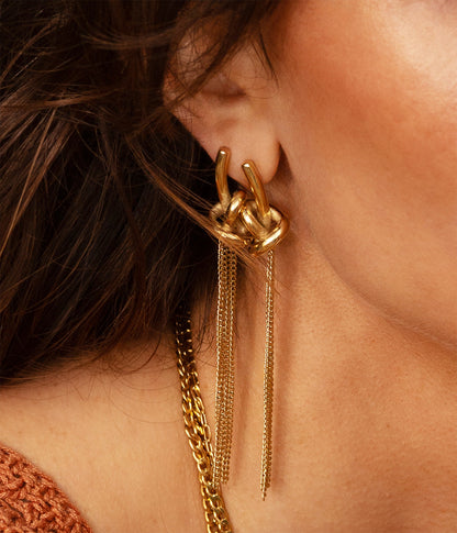 Boucles d'oreilles Savina (Acier doré)