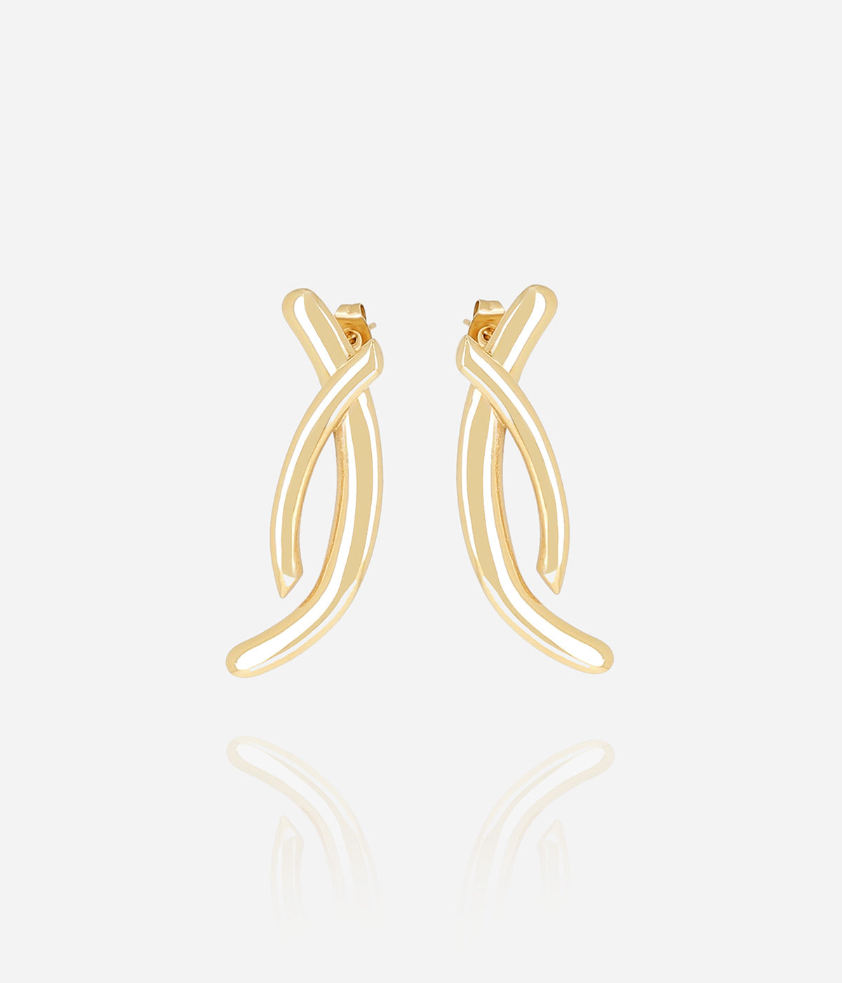 Boucles d'oreilles Apion (Acier doré)