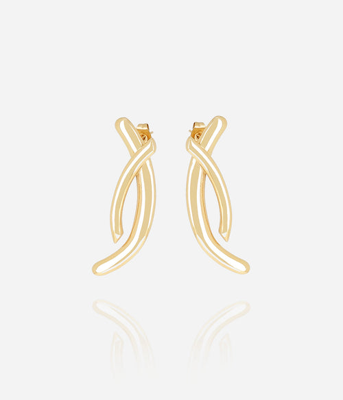 Boucles d'oreilles Apion (Acier doré)