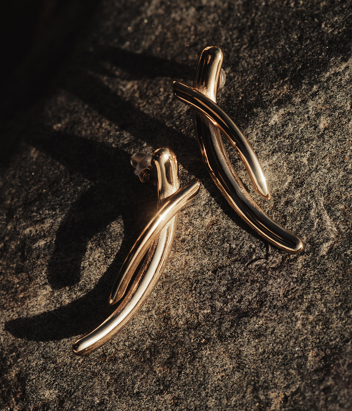 Boucles d'oreilles Apion (Acier doré)