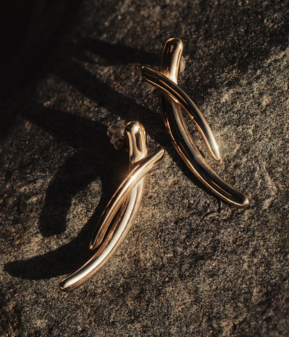 Boucles d'oreilles Apion (Acier doré)