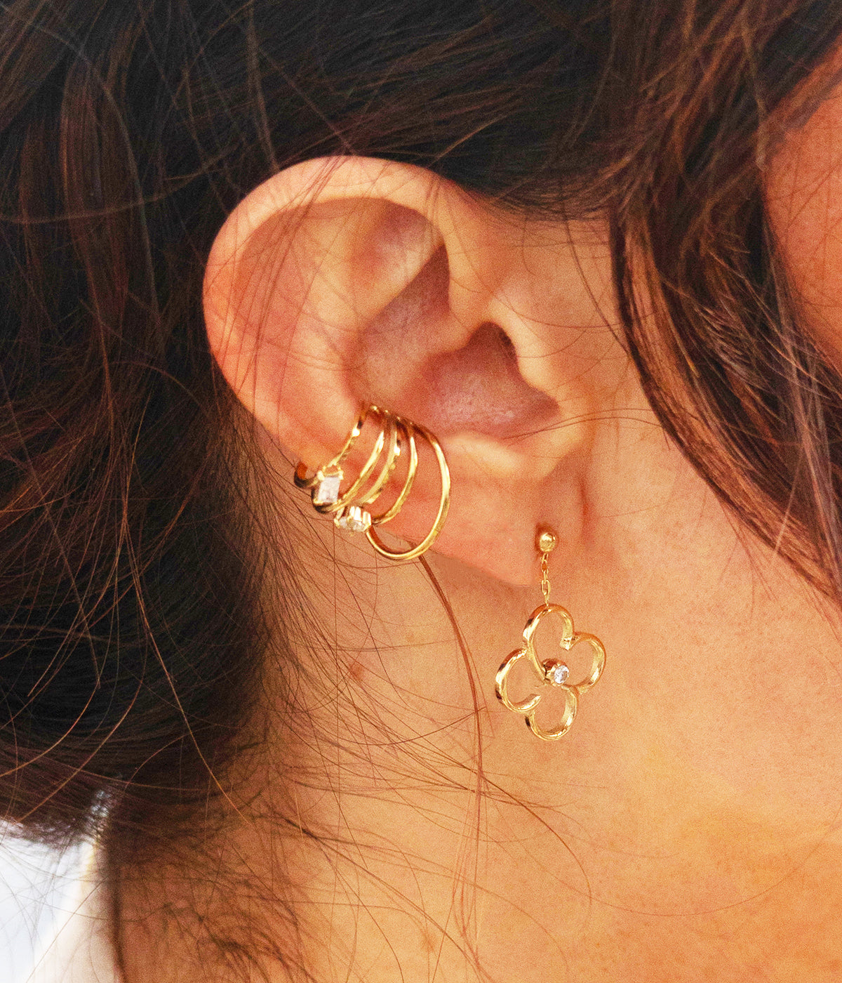 Boucles d'oreilles Emilia (Acier doré)
