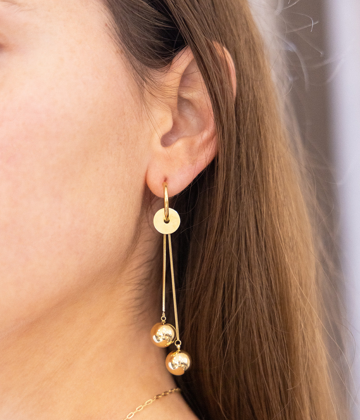 Boucles d'oreilles Portman (Acier doré)