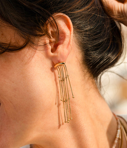 Boucles d'oreilles Alceo (Acier doré)
