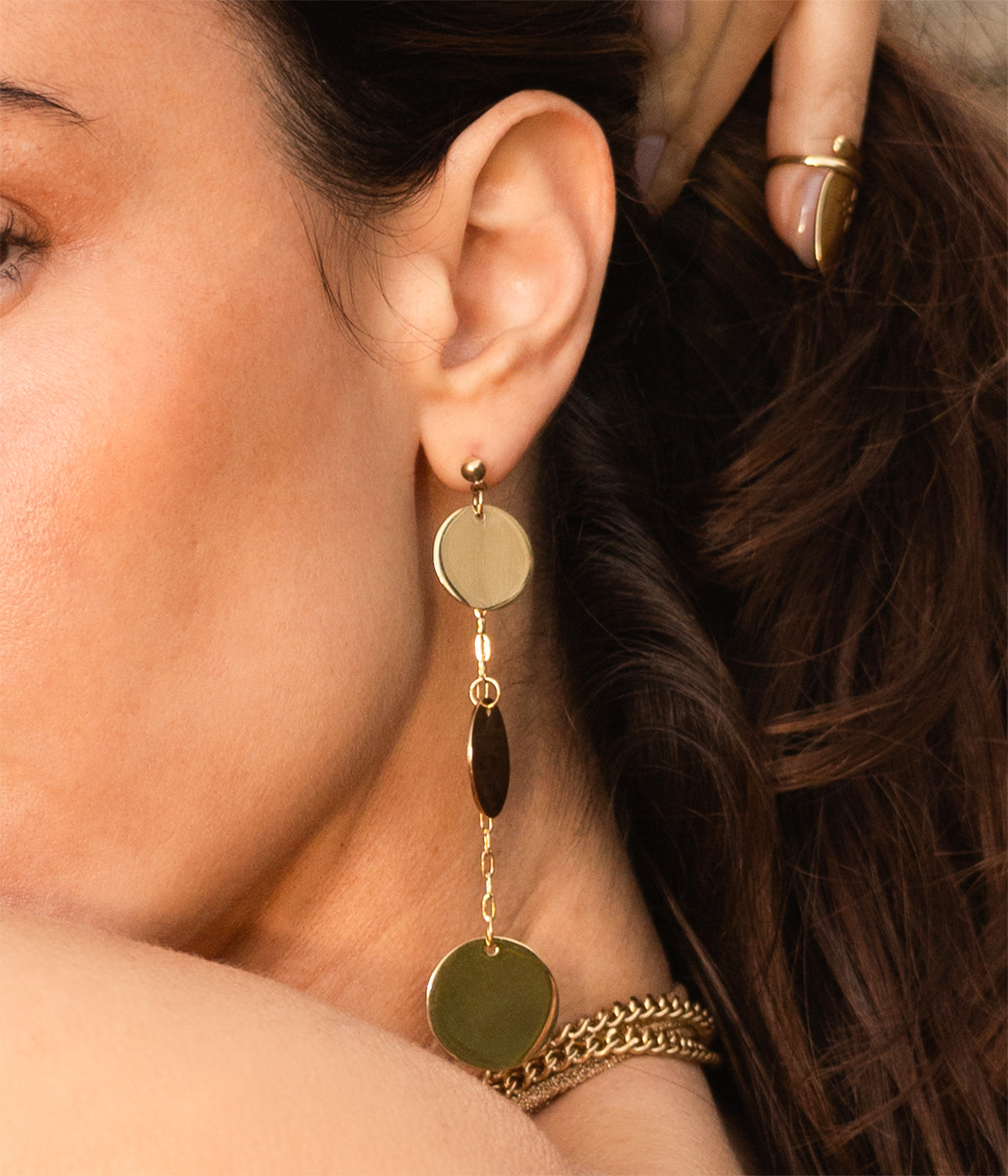 Boucles d'oreilles Coriando (Acier doré)