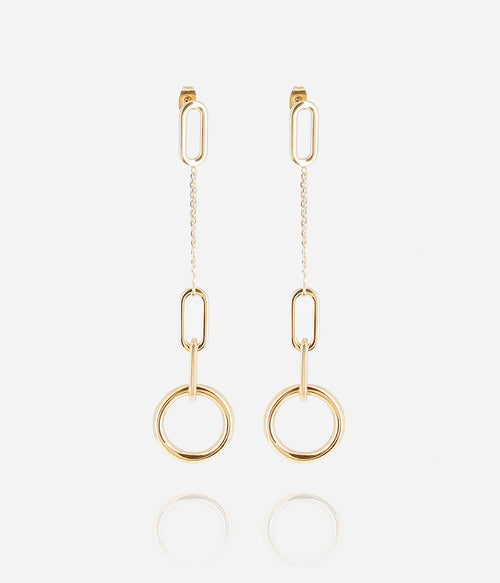 Boucles d'oreilles Tekla (Acier doré)