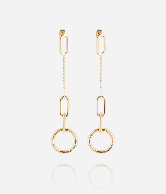 Boucles d'oreilles Tekla (Acier doré)