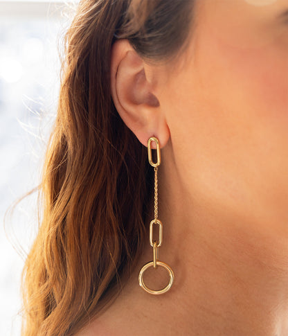Boucles d'oreilles Tekla (Acier doré)