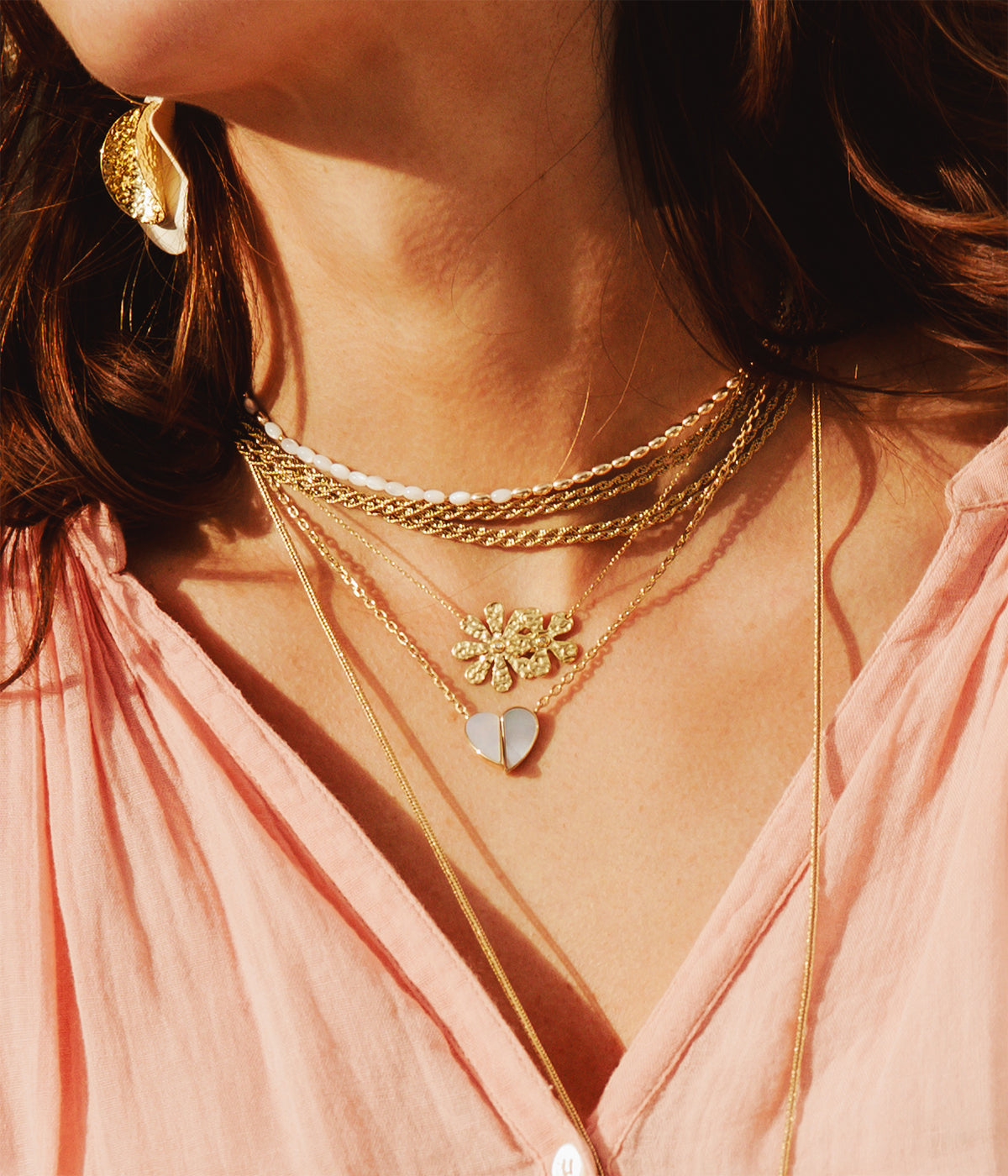 Collier Ritsa (Acier doré)