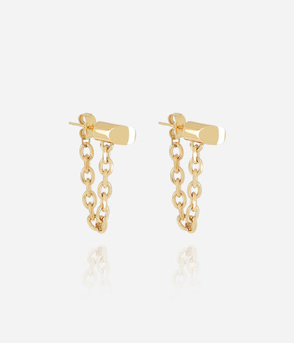 Boucles d'oreilles Irisu (Acier doré)