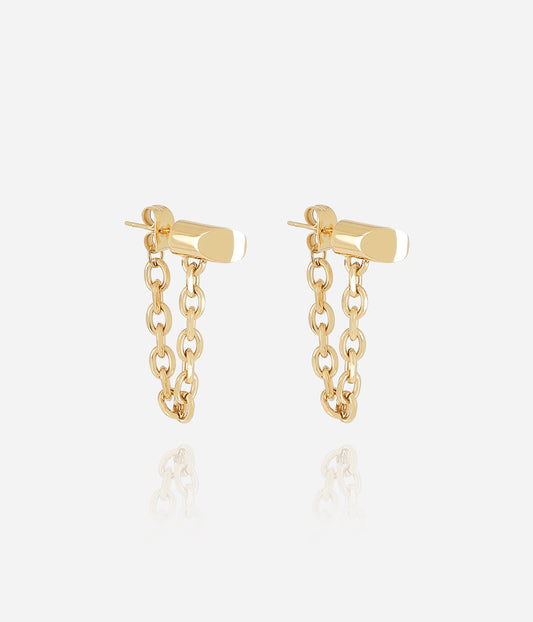Boucles d'oreilles Irisu (Acier doré)