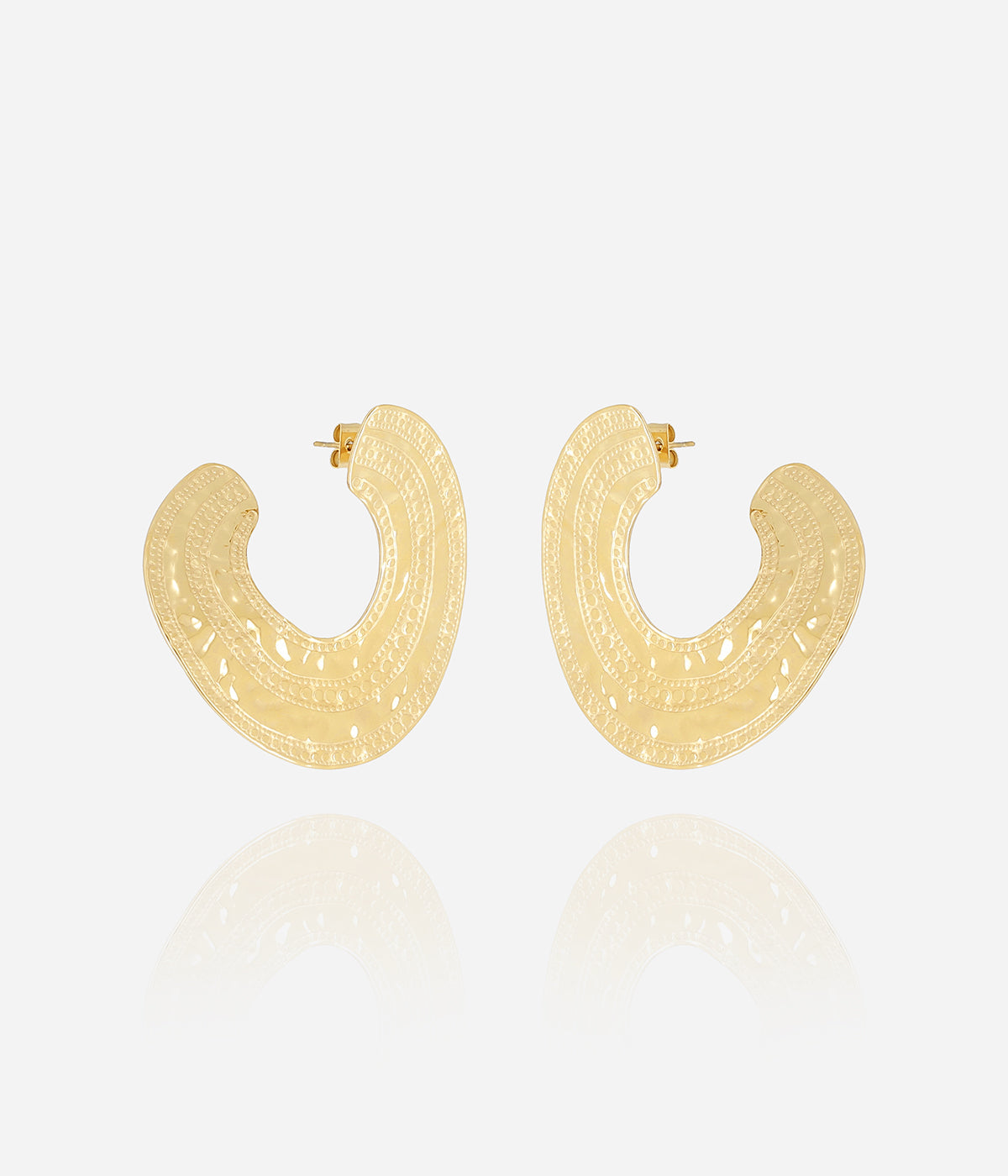 Boucles d'oreilles Poehere (Acier doré)