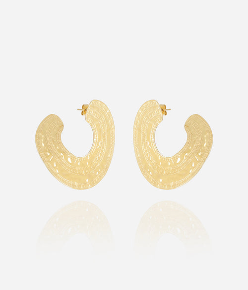 Boucles d'oreilles Poehere (Acier doré)