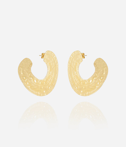 Boucles d'oreilles Poehere (Acier doré)